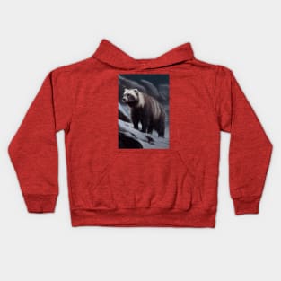 Arctic Wolverine-Oil paint Kids Hoodie